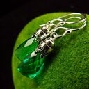 Kolczyki Bali - Kwarc Szmaragdowy Srebro