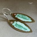 Kolczyki Celadon Fish & Red Eye Accent z mosiądzu i srebra 925