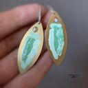 Kolczyki Celadon Fish & Red Eye Accent z mosiądzu i srebra 925