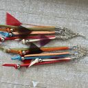 Indiańskie kolczyki - długie boho z piór (14 cm)