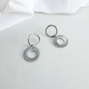 Kolczyki podwójne koła, stal chirurhiczna