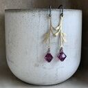 Kolczyki Urban Rose Purple - fioletowe z Swarovski i srebrnymi biglami