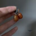 Kolczyki ze srebra 925 i agatu smoczego Honey Caramel