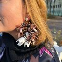 Lekkie klipsy z kwiatami i kołami w stylu boho etno