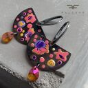 Kolczyki Cosmic Garden z emaliowanymi kwiatami i kryształami Swarovski