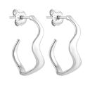 Srebrne kolczyki duże falowane półkola