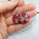 Kolczyki z suszonymi kwiatami żywica