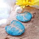 🌞 Duże, letnie kolczyki z mosiądzu w kształcie liścia 🌿