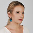 Kolczyki Binnur z perłowego szkła w turkusowym odcieniu - elegancki blask