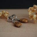 Kolczyki stal chirurgiczna - jaspis krajobrazowy