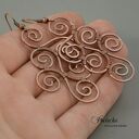 Etno antyk kolczyki z miedzi - wirewrapping retro greckie