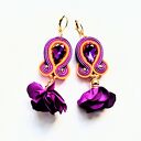 Autumn Flowers haftowane kolczyki sutaszowe