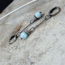 Larimar - kolczyki ze srebra 925 oksydowanego (handmade)
