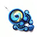 Kolczyki haftowane sutaszowe Baltic Sea