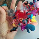 Kolczyki kwiaty lekkie - kolorowe frędzle Ruda Klara (handmade)