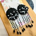 Kolczyki szydełkowe czarno-białe