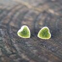 Zielone kolczyki serduszka