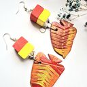 Kolczyki ceramiczne ryby - kolorowe rękodzieło boho