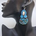 Light Blue Masai kolczyki sutaszowe