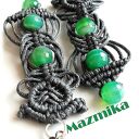 Gray& green - kolczyki makramowe