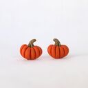 Pomarańczowe dynie - kolczyki wkrętki handmade na jesień i Halloween