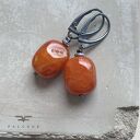 Kolczyki ze srebra 925 i agatu smoczego Honey Caramel