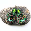 Green Masai kolczyki sutaszowe