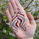 Kolczyki podłużne romby z koralików - ręcznie robione beading