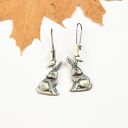 Kolczyki srebrne z zajączkami szare - biżuteria handmade