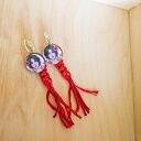 Kolczyki Makowa Panienka - boho makrama z makami (handmade)