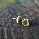 Zielone kolczyki serduszka