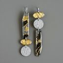 Długie asymetryczne kolczyki z papieru i żywicy