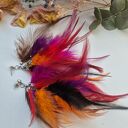 Kolczyki energetyczne rękodzieło pióra