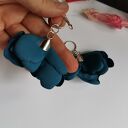 Granatowe kolczyki kwiaty handmade - granat, który ładnie podkreśla styl