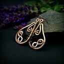 Kolczyki ze szmaragdem Nilu - miedziane wire wrapping z hematytem