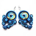 Kolczyki haftowane sutaszowe Baltic Sea