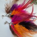 Kolczyki energetyczne rękodzieło pióra