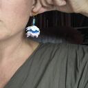 Kolczyki leciutkie róże z koralikami - boho folk Frida (Ruda Klara)