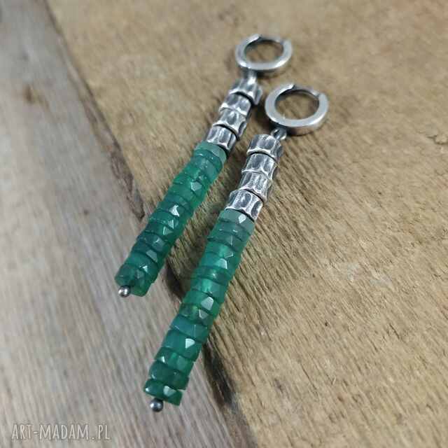 Kolczyki - surowy onyks