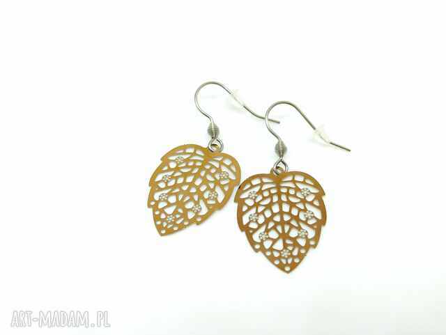 Jesienne liście - kolczyki ze stali szlachetnej