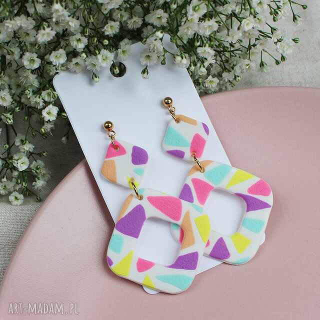 Pastelowe kolczyki z gliny polimerowej PS02