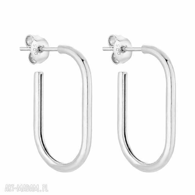 Srebrne owalne kolczyki