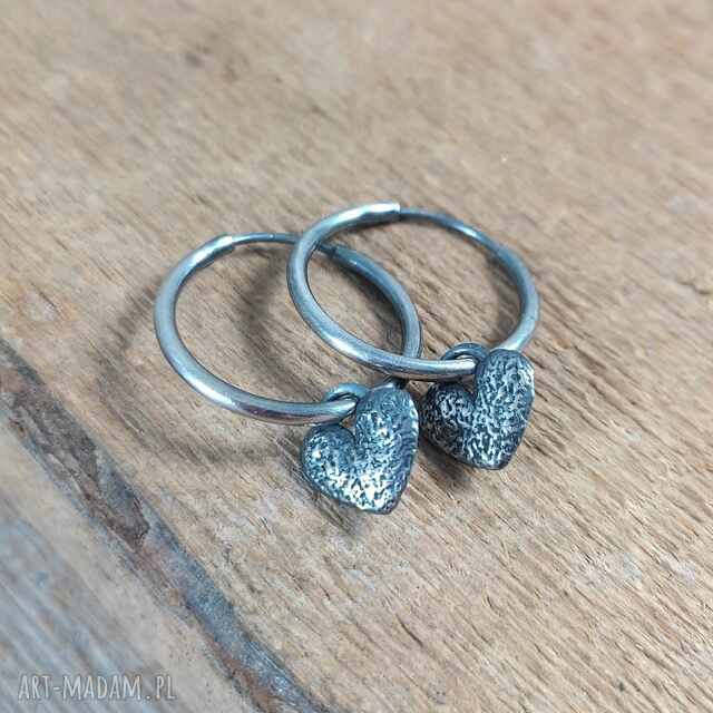 Koła z sercem - kolczyki II