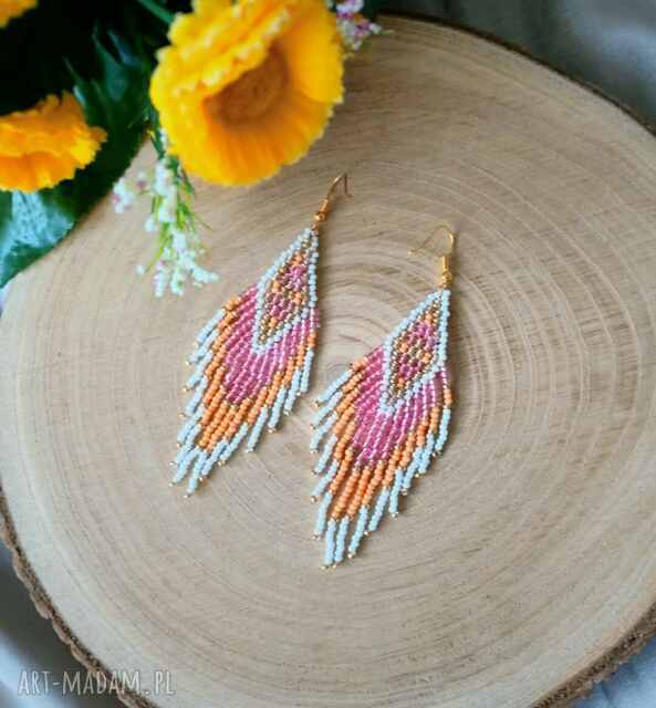 Kolczyki indiańskie z koralików