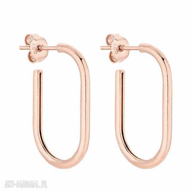 Owalne kolczyki z różowego żłota