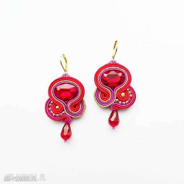 blin blink - czerwone kolczyki soutache