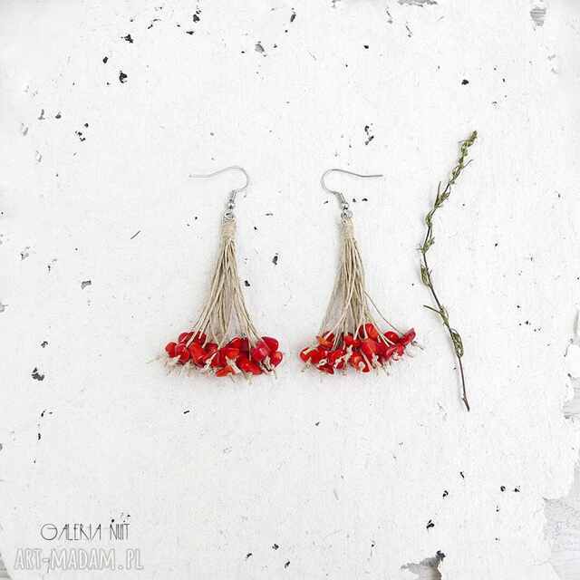 Koral czerwony kolczyki