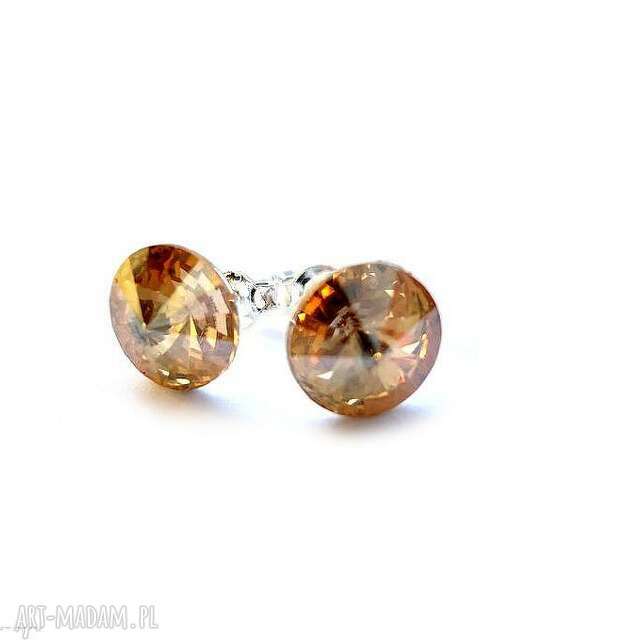 Małe wkrętki Swarovski Rivoli Golden Shadow 6mm srebro 6mm