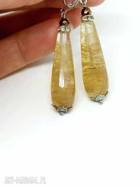 Kolczyki z kwarcu kawowego