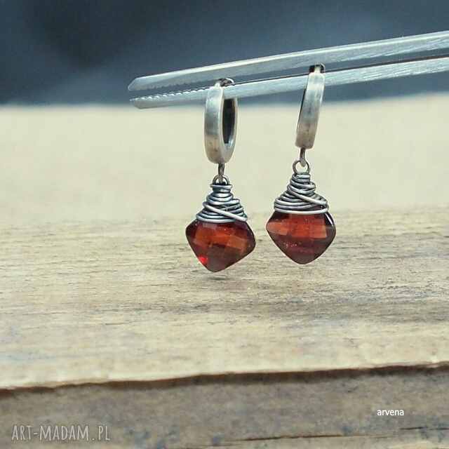 Granat - kolczyki 018